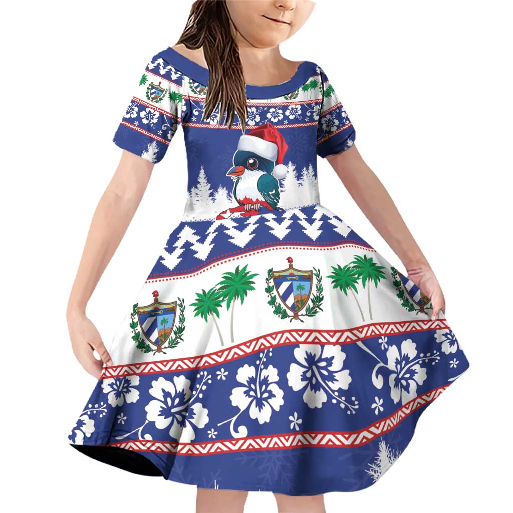 Cuba Christmas Family Matching Off Shoulder Short Dress and Hawaiian Shirt Cuban Trogon Map With Feliz Navidad - Wonder Print Shop