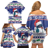 Cuba Christmas Family Matching Off Shoulder Short Dress and Hawaiian Shirt Cuban Trogon Map With Feliz Navidad - Wonder Print Shop