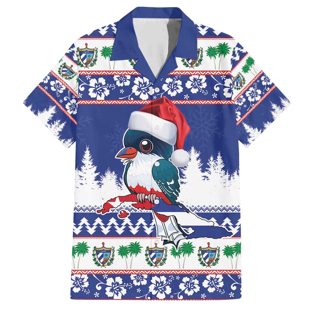 Cuba Christmas Family Matching Off Shoulder Short Dress and Hawaiian Shirt Cuban Trogon Map With Feliz Navidad - Wonder Print Shop