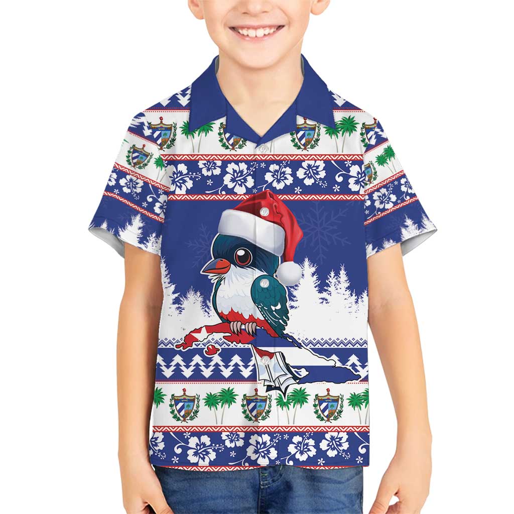 Cuba Christmas Family Matching Off Shoulder Short Dress and Hawaiian Shirt Cuban Trogon Map With Feliz Navidad - Wonder Print Shop