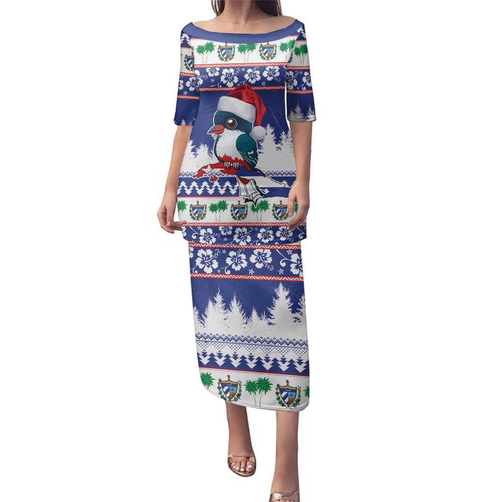 Cuba Christmas Family Matching Puletasi and Hawaiian Shirt Cuban Trogon Map With Feliz Navidad - Wonder Print Shop