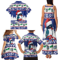 Cuba Christmas Family Matching Tank Maxi Dress and Hawaiian Shirt Cuban Trogon Map With Feliz Navidad - Wonder Print Shop