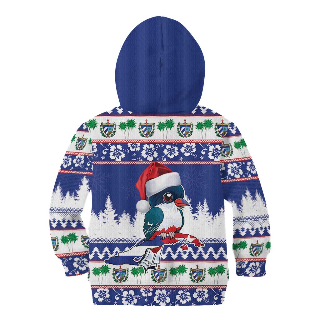 Cuba Christmas Kid Hoodie Cuban Trogon Map With Feliz Navidad - Wonder Print Shop