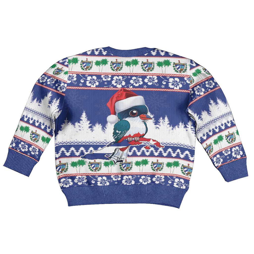 Cuba Christmas Kid Ugly Christmas Sweater Cuban Trogon Map With Feliz Navidad - Wonder Print Shop