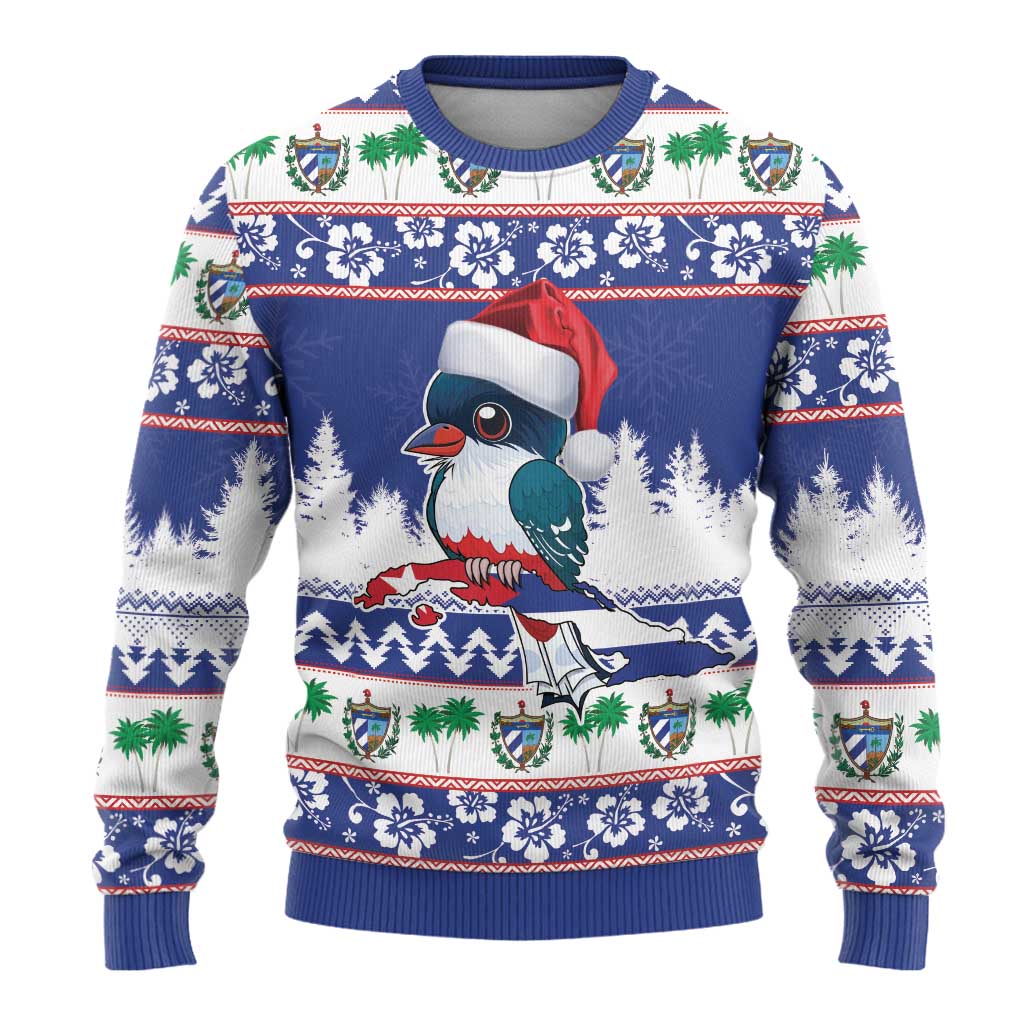 Cuba Christmas Ugly Christmas Sweater Cuban Trogon Map With Feliz Navidad - Wonder Print Shop