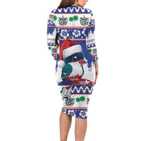 Cuba Christmas Long Sleeve Bodycon Dress Cuban Trogon Map With Feliz Navidad - Wonder Print Shop