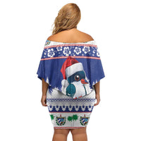 Cuba Christmas Off Shoulder Short Dress Cuban Trogon Map With Feliz Navidad - Wonder Print Shop