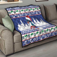 Cuba Christmas Quilt Cuban Trogon Map With Feliz Navidad - Wonder Print Shop