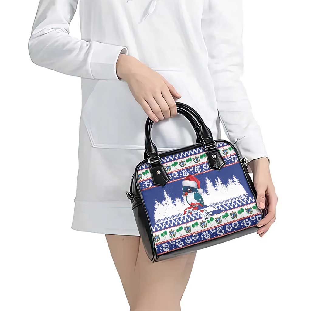 Cuba Christmas Shoulder Handbag Cuban Trogon Map With Feliz Navidad