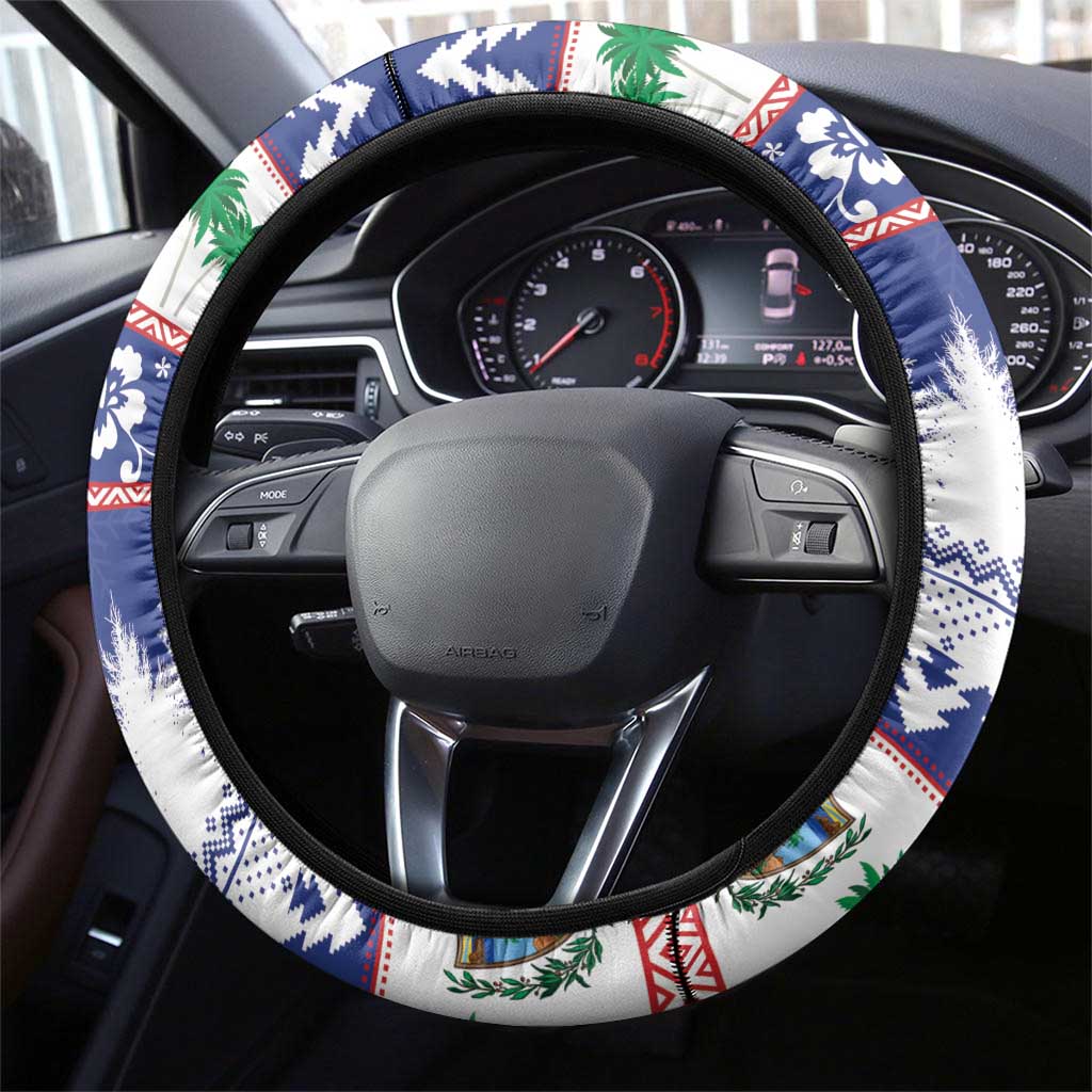Cuba Christmas Steering Wheel Cover Cuban Trogon Map With Feliz Navidad - Wonder Print Shop