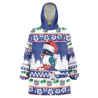 Cuba Christmas Wearable Blanket Hoodie Cuban Trogon Map With Feliz Navidad - Wonder Print Shop