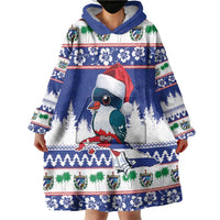Cuba Christmas Wearable Blanket Hoodie Cuban Trogon Map With Feliz Navidad - Wonder Print Shop