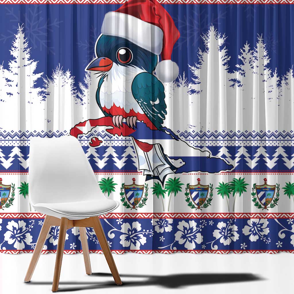 Cuba Christmas Window Curtain Cuban Trogon Map With Feliz Navidad - Wonder Print Shop