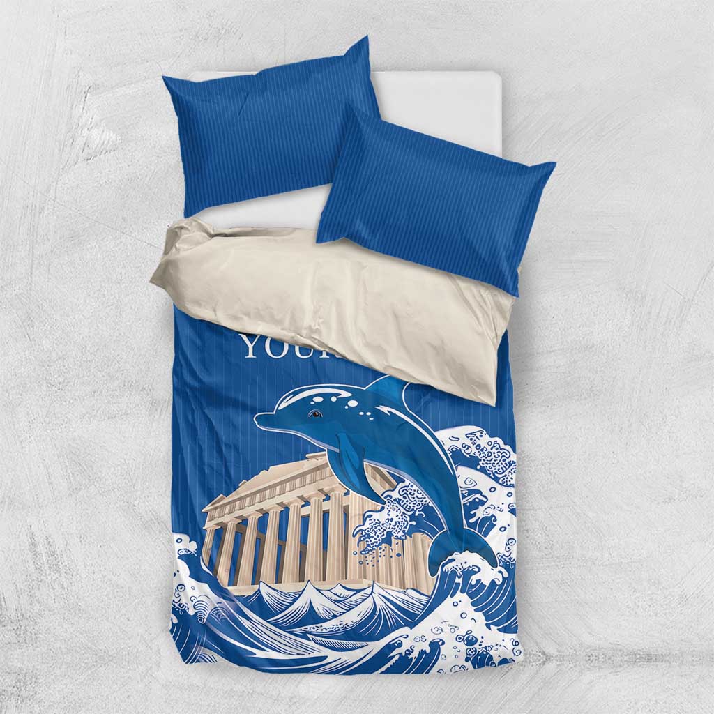 Personalized Greece Independence Day Bedding Set Parthenon Eleftheria i Thanatos