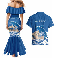 Personalized Greece Independence Day Couples Matching Mermaid Dress and Hawaiian Shirt Parthenon Eleftheria i Thanatos