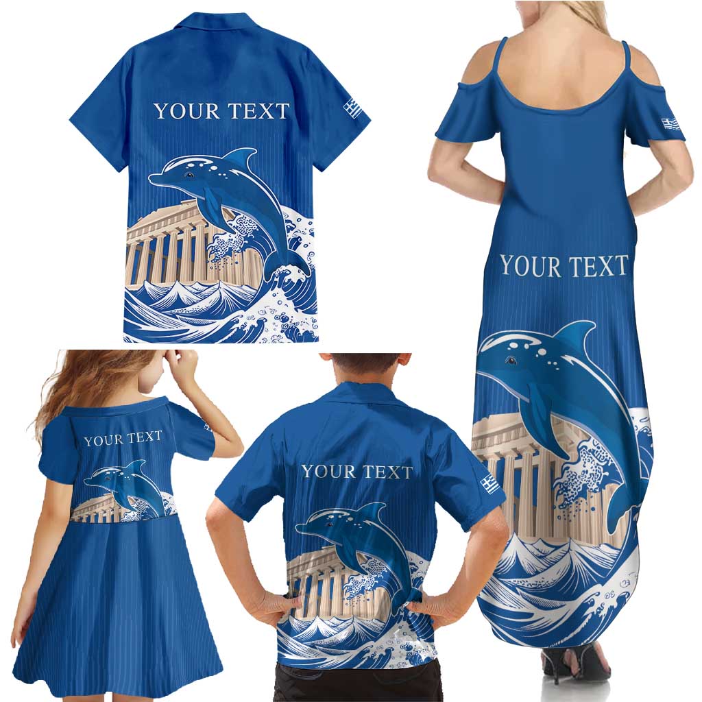 Personalized Greece Independence Day Family Matching Summer Maxi Dress and Hawaiian Shirt Parthenon Eleftheria i Thanatos