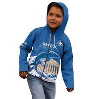 Personalized Greece Independence Day Kid Hoodie Parthenon Eleftheria i Thanatos