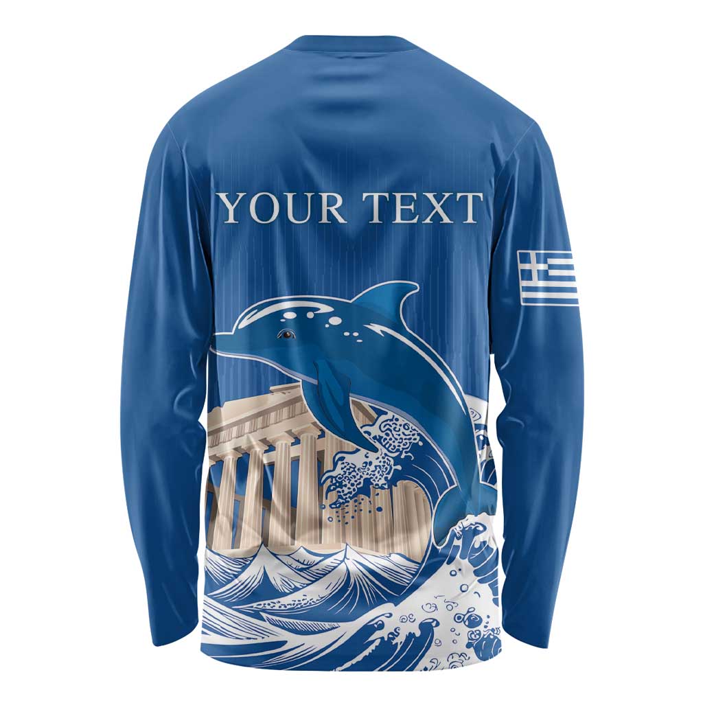 Personalized Greece Independence Day Long Sleeve Shirt Parthenon Eleftheria i Thanatos