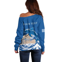 Personalized Greece Independence Day Off Shoulder Sweater Parthenon Eleftheria i Thanatos