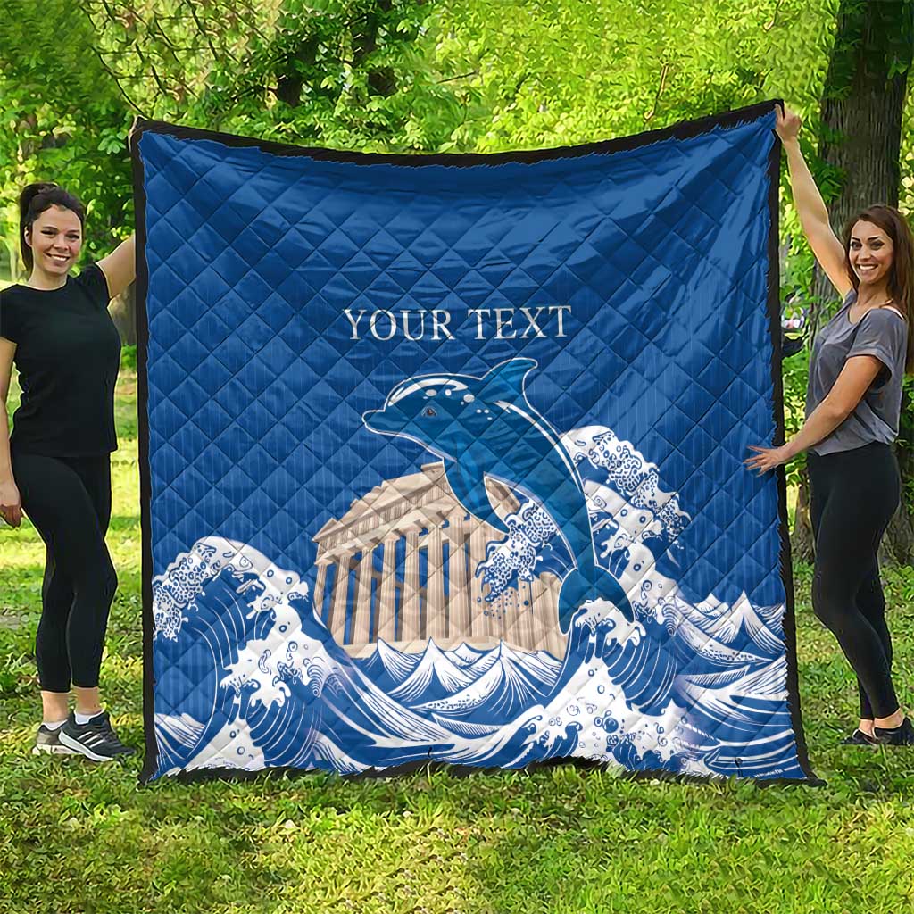 Personalized Greece Independence Day Quilt Parthenon Eleftheria i Thanatos