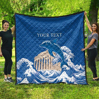 Personalized Greece Independence Day Quilt Parthenon Eleftheria i Thanatos