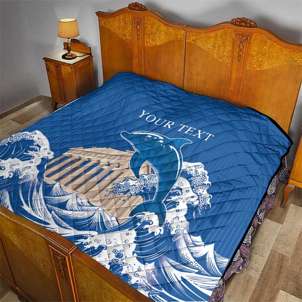 Personalized Greece Independence Day Quilt Parthenon Eleftheria i Thanatos