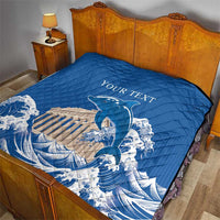 Personalized Greece Independence Day Quilt Parthenon Eleftheria i Thanatos
