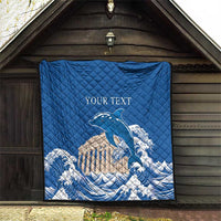 Personalized Greece Independence Day Quilt Parthenon Eleftheria i Thanatos