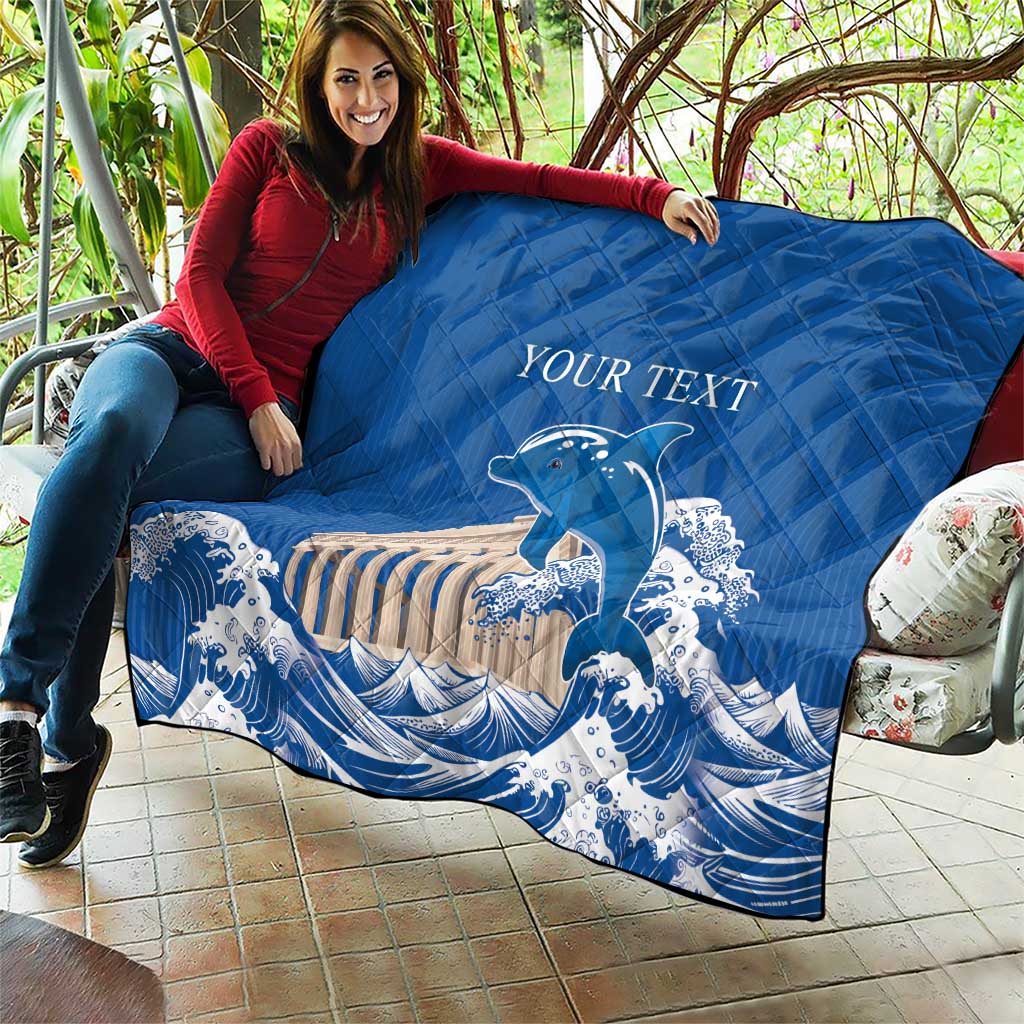 Personalized Greece Independence Day Quilt Parthenon Eleftheria i Thanatos