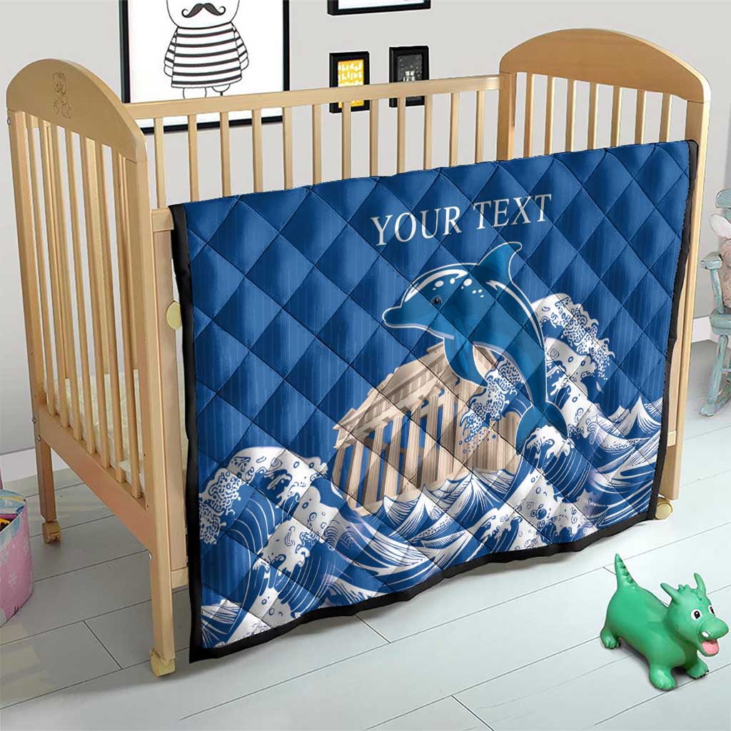 Personalized Greece Independence Day Quilt Parthenon Eleftheria i Thanatos