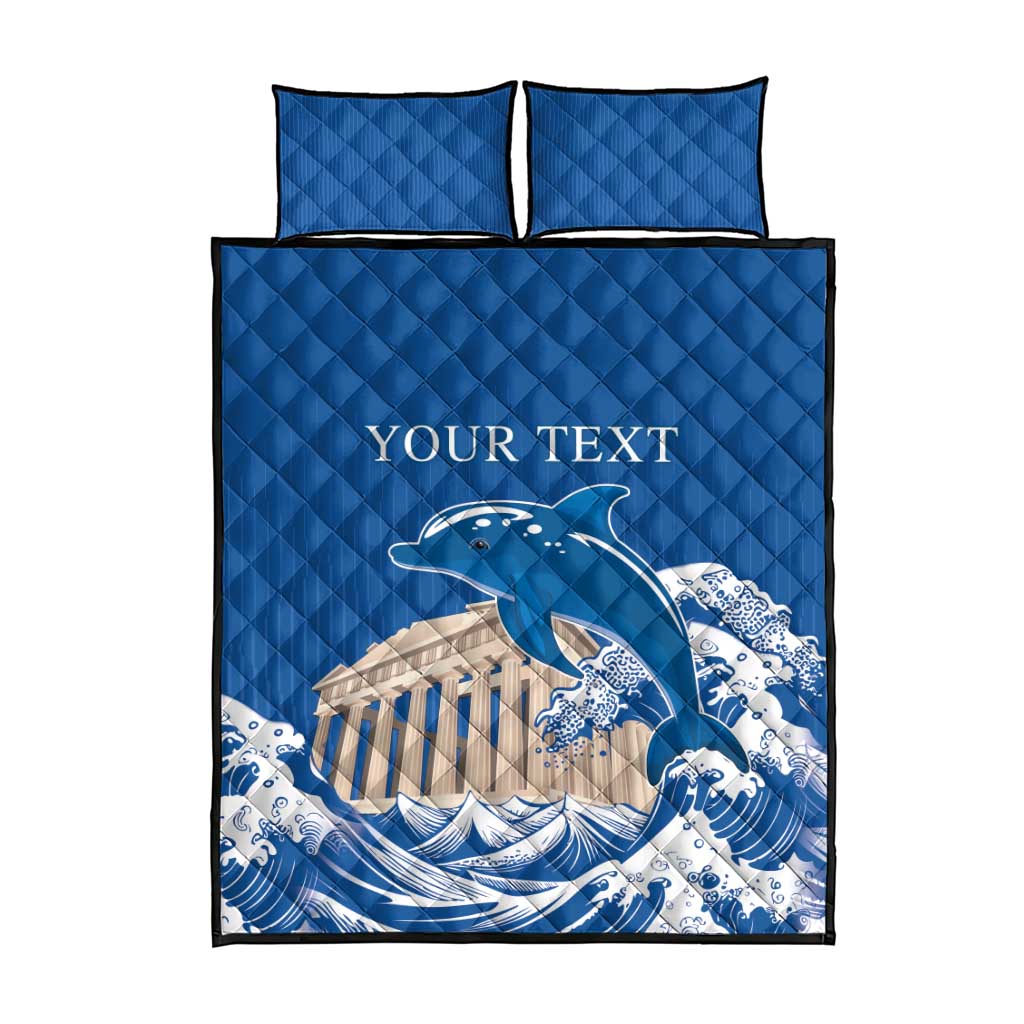 Personalized Greece Independence Day Quilt Bed Set Parthenon Eleftheria i Thanatos