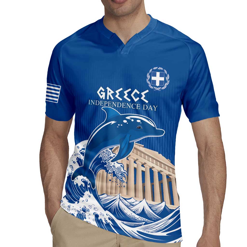 Personalized Greece Independence Day Rugby Jersey Parthenon Eleftheria i Thanatos