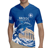 Personalized Greece Independence Day Rugby Jersey Parthenon Eleftheria i Thanatos
