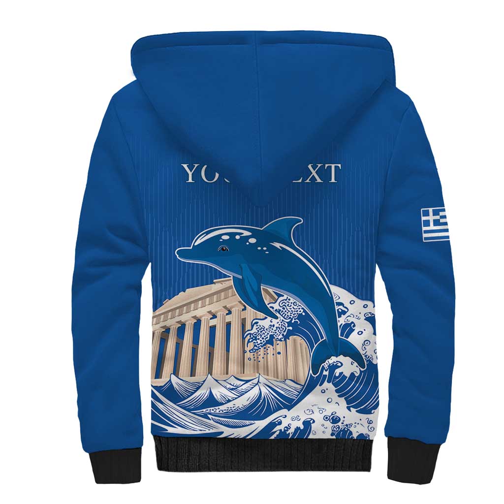 Personalized Greece Independence Day Sherpa Hoodie Parthenon Eleftheria i Thanatos