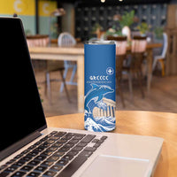Personalized Greece Independence Day Skinny Tumbler Parthenon Eleftheria i Thanatos