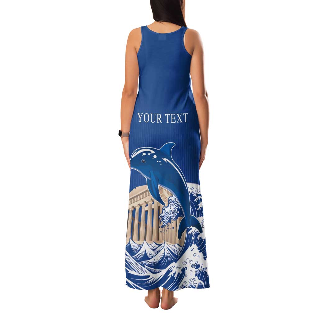 Personalized Greece Independence Day Tank Maxi Dress Parthenon Eleftheria i Thanatos