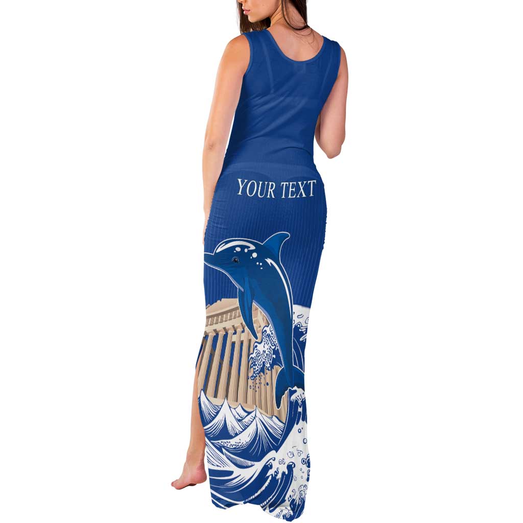 Personalized Greece Independence Day Tank Maxi Dress Parthenon Eleftheria i Thanatos