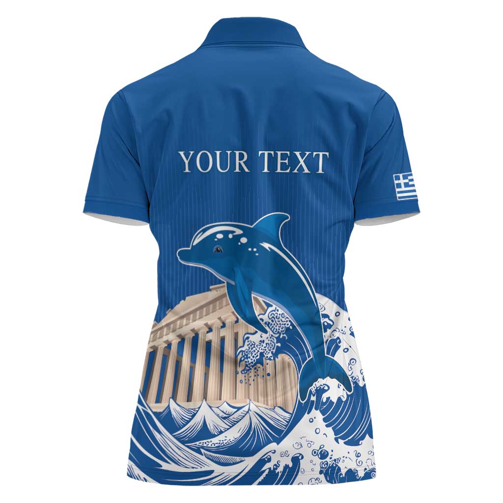 Personalized Greece Independence Day Women Polo Shirt Parthenon Eleftheria i Thanatos