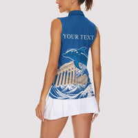 Personalized Greece Independence Day Women Sleeveless Polo Shirt Parthenon Eleftheria i Thanatos