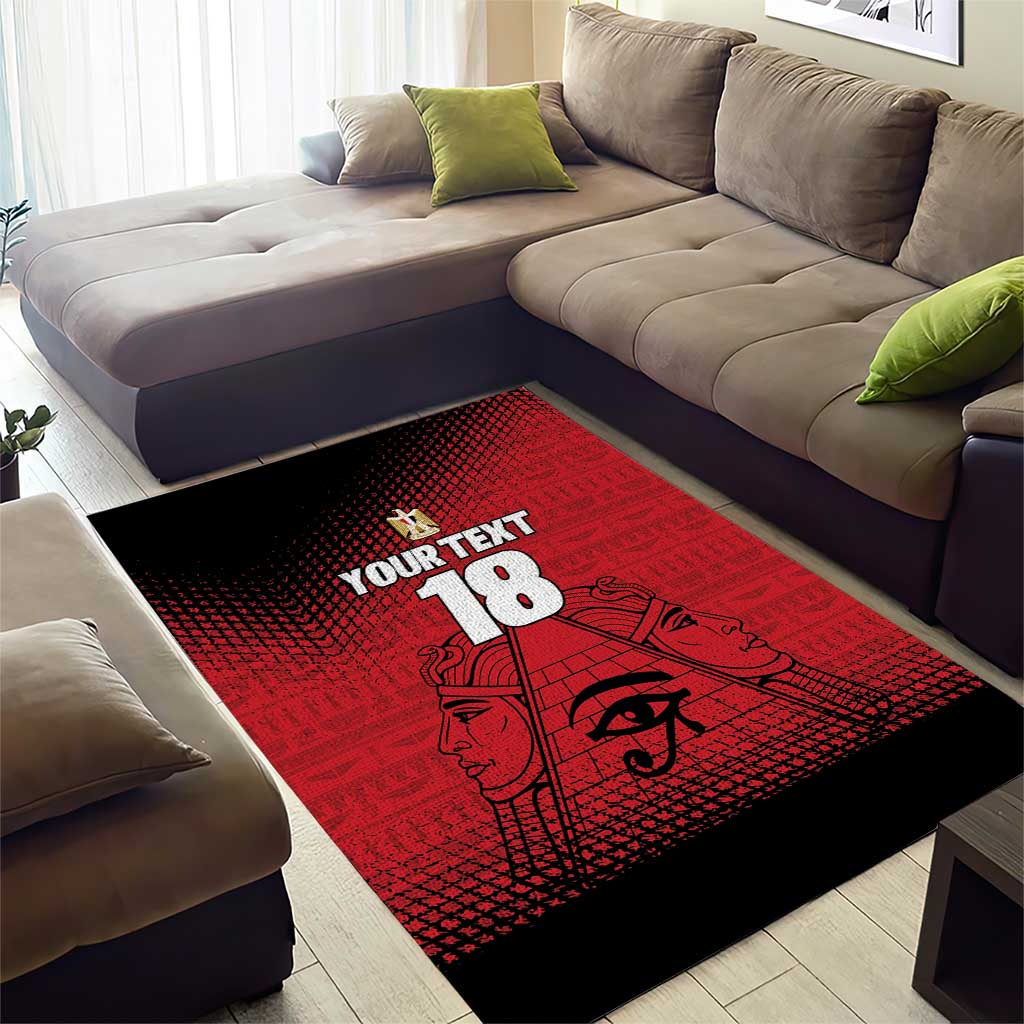 Custom Egypt Football Area Rug The Pharaohs Eye of Horus