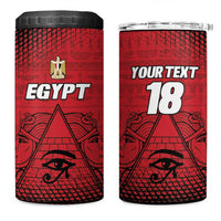 Custom Egypt Football 4 in 1 Can Cooler Tumbler The Pharaohs Eye of Horus