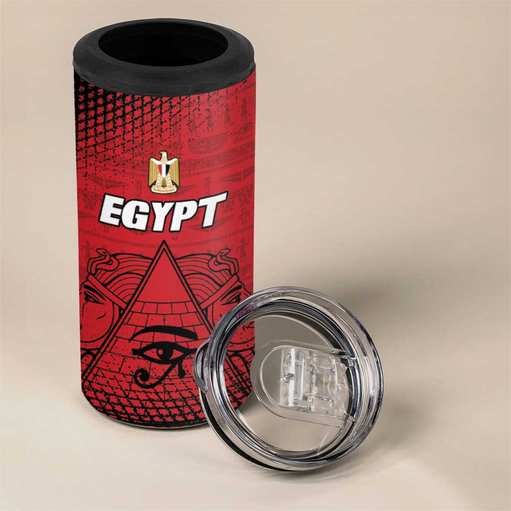 Custom Egypt Football 4 in 1 Can Cooler Tumbler The Pharaohs Eye of Horus
