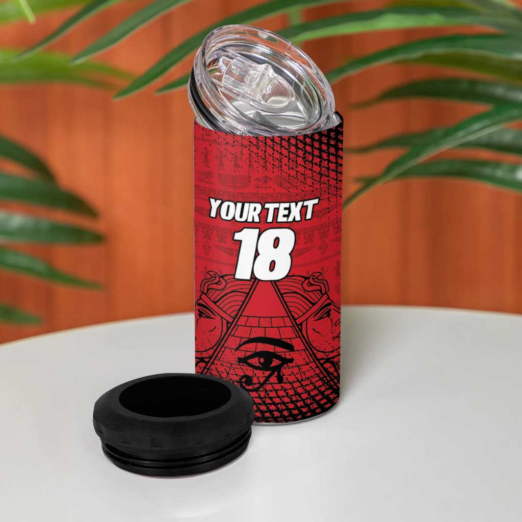 Custom Egypt Football 4 in 1 Can Cooler Tumbler The Pharaohs Eye of Horus
