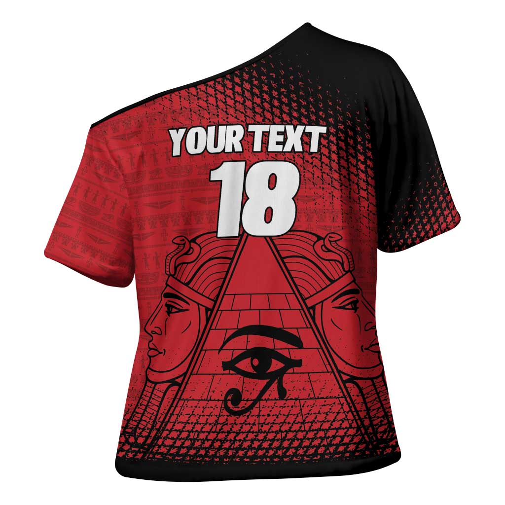 Custom Egypt Football Cross Shoulder Shirt The Pharaohs Eye of Horus