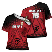 Custom Egypt Football Cross Shoulder Shirt The Pharaohs Eye of Horus