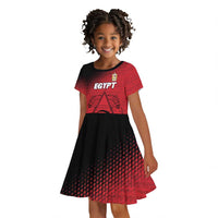 Custom Egypt Football Kid Short Sleeve Dress The Pharaohs Eye of Horus