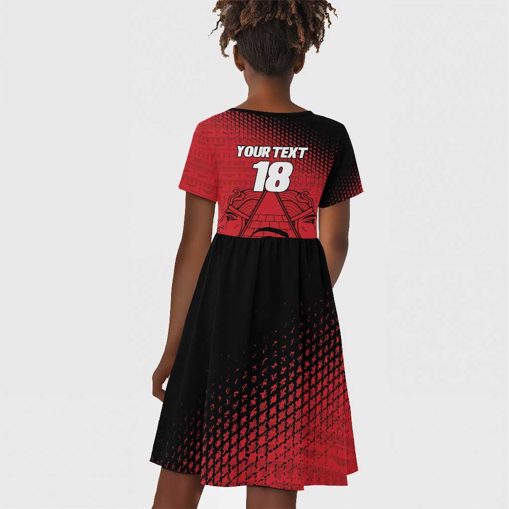 Custom Egypt Football Kid Short Sleeve Dress The Pharaohs Eye of Horus