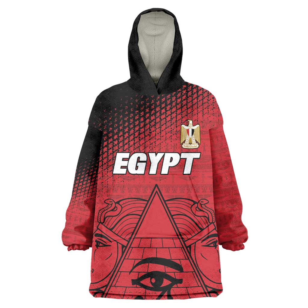 Custom Egypt Football Kid Wearable Blanket Hoodie The Pharaohs Eye of Horus