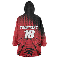 Custom Egypt Football Kid Wearable Blanket Hoodie The Pharaohs Eye of Horus
