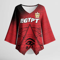 Custom Egypt Football Kimono Sleeve Blouse The Pharaohs Eye of Horus